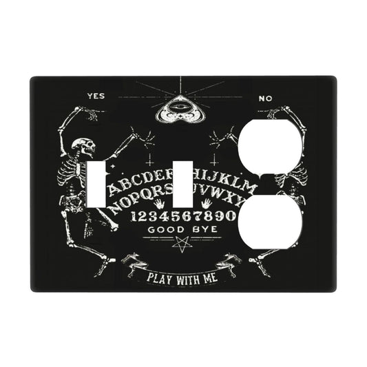 Gothic Skull Mysterious Skeleton 3 Gang Combination 2 Toggle 1 Duplex Receptacle Outlet Covers Light Switch Cover Combo Wallplate Decorative Faceplate
