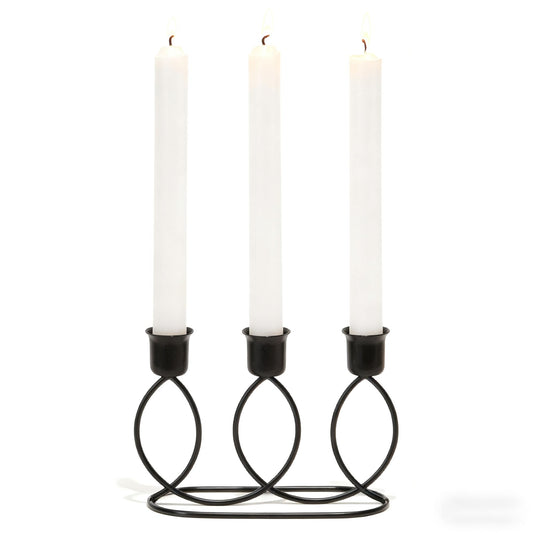 Black Candelabra Metal Candle Holders - 3 Arm Candlestick Holder for Theme Party Table Centerpiece Decoration Dining Room Birthday Holiday Christmas Thanksgiving Wedding