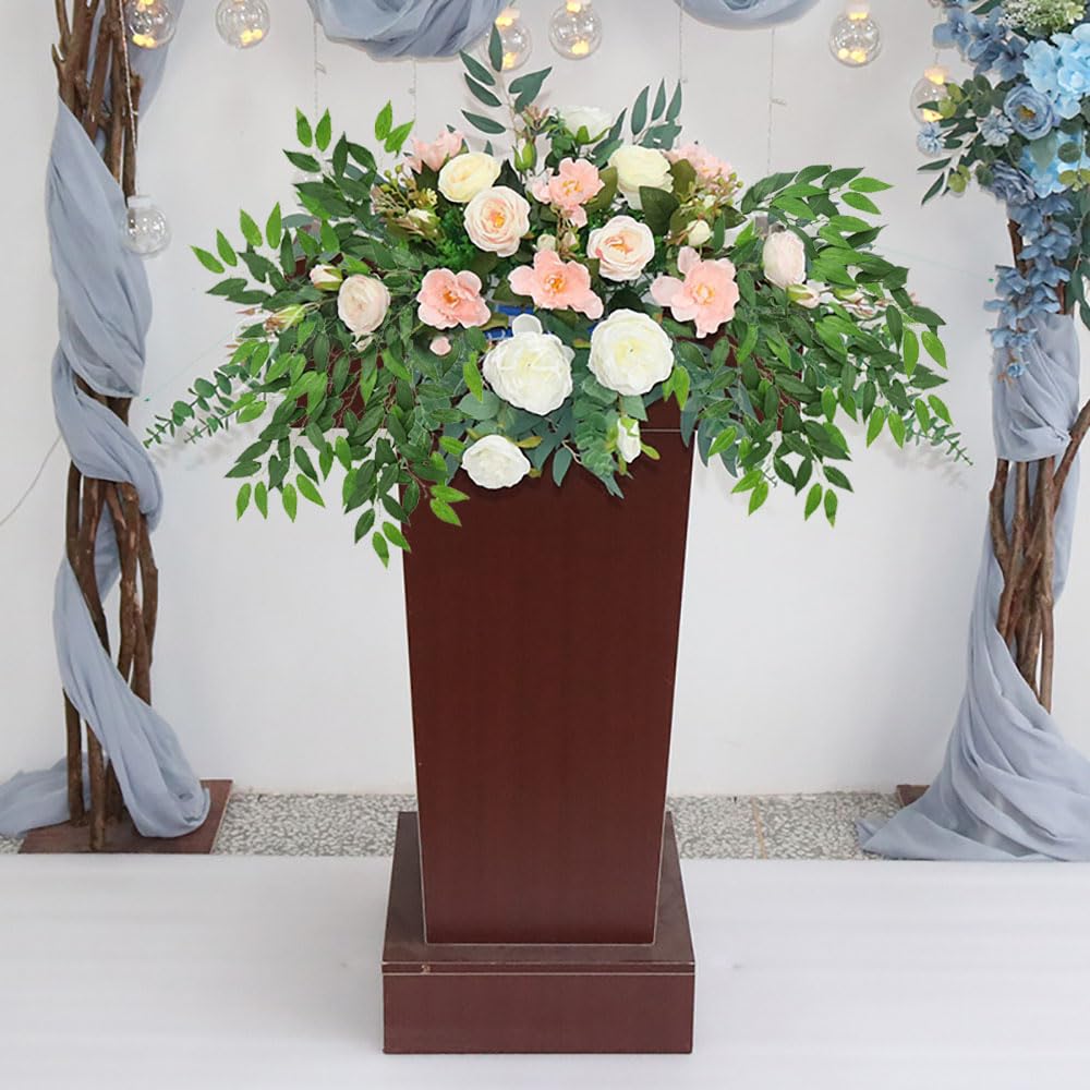 WONICE Artificial Italian Ruscus Greenery Stems, Faux Green Leaf Garland Branches Hanging Greenery Spray for Wedding Bouquet Arch Table Centerpiece Home Decor (Green-10 Pack)