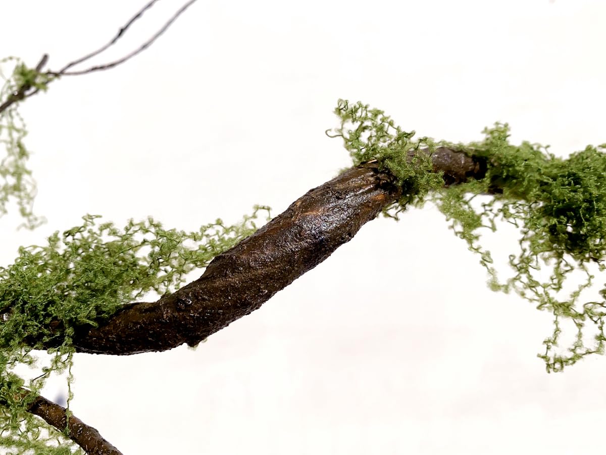 Dophinena 43 inches Moss Twig Vines Artificial Trees Branches Jungle Climber Fake Greenery Twigs Trunk with Greenery for Home Decor Garden Landscape Hanging Reptile Habitat Decor (Green - Pack of 2)