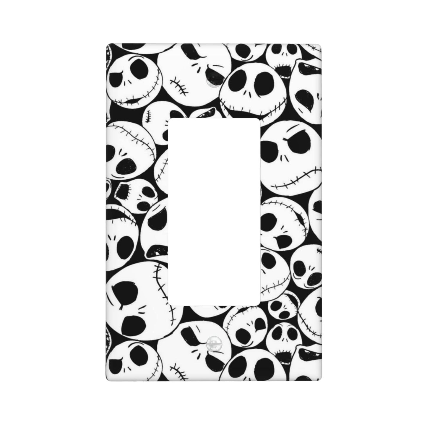 Halloween Skull Wall Plate Decorative Single Rocker 1-Gang Outlet Light Switch Cover Decorator Art Print Faceplate 4.6" x 2.8"
