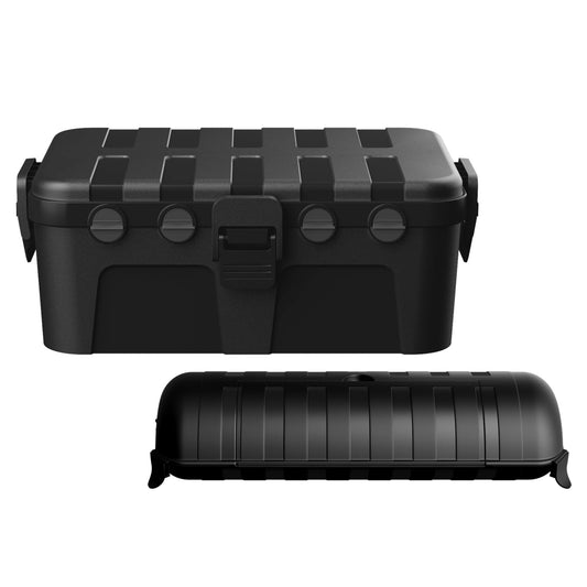 Flemoon 2-Piece Outdoor Waterproof Electrical Box Set – 12.5" x 8.5" x 5" Large Electrical Box & 11.3" x 4.3" x 3" Extension Cord Cover for Power Strip, Outlet, Holiday Light, Black