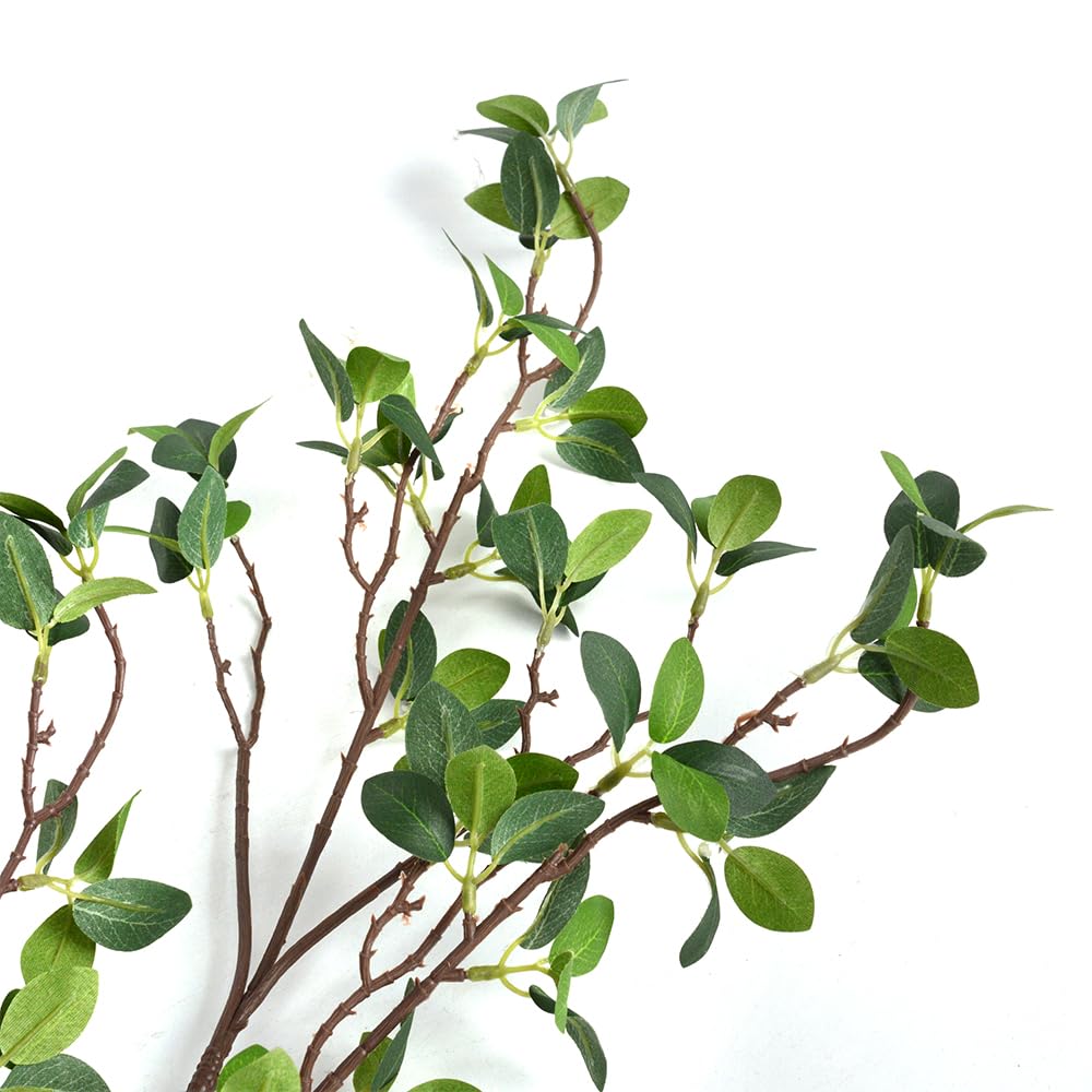 Antspirit 3pcs Faux Stems Artificial Branches for Vase Artificial Stems Artificial Greenery Stems Faux Green Stems Artificial Eucalytus Branches Fake Stems(42"/Each Branch)