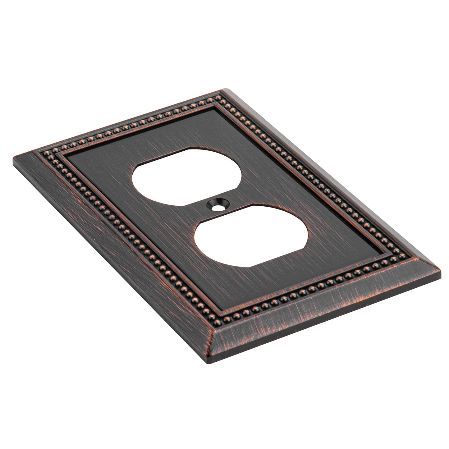 Henne Bery Sunken Pearls Heavy Duty Decorative Wall Plate Switch Plate Outlet Cover (Single Duplex, 2 Pack, Aged Bronze)