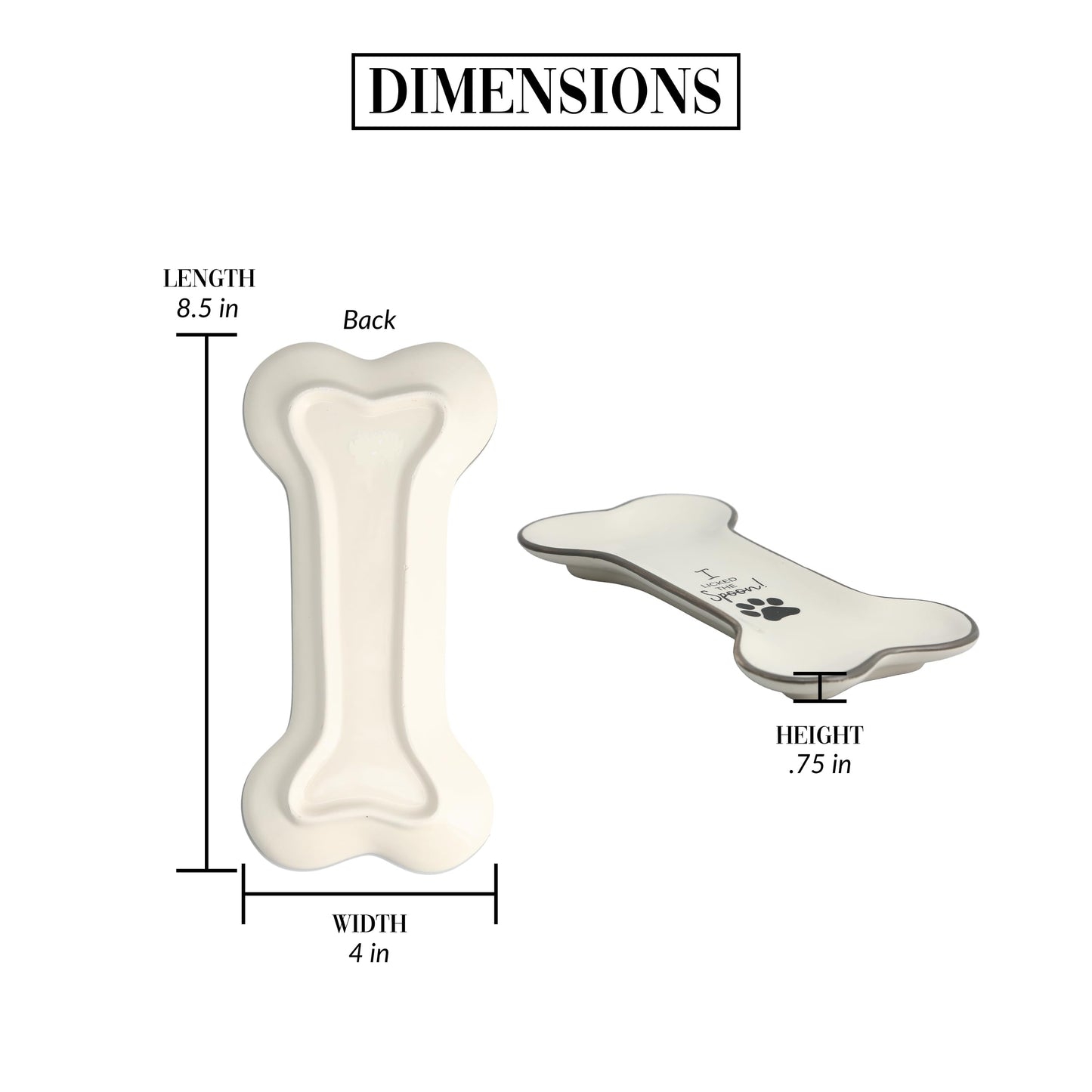 Pavilion Gift Company - I Licked The Spoon - 8.5" Housewarming Decorative Bone Shaped Spoon Rest Holder Pet K-9 Puppy Dog Rescue Adoption Animal Pet Parents Mom Dad Gift Present
