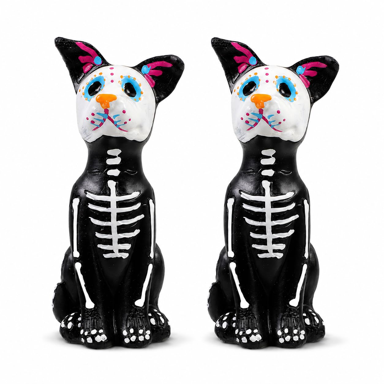 Garneck 2pcs Day of the Dead Dog Figurine: Resin Skeleton Dog Statue - Sugars Skull Animal Dead Theme Sculpture for Dia De Los Muertos & Altar Ofrenda Home Desk Decor Pet Memorial Present