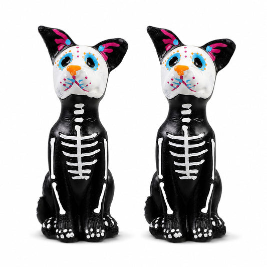 Garneck 2pcs Day of the Dead Dog Figurine: Resin Skeleton Dog Statue - Sugars Skull Animal Dead Theme Sculpture for Dia De Los Muertos & Altar Ofrenda Home Desk Decor Pet Memorial Present