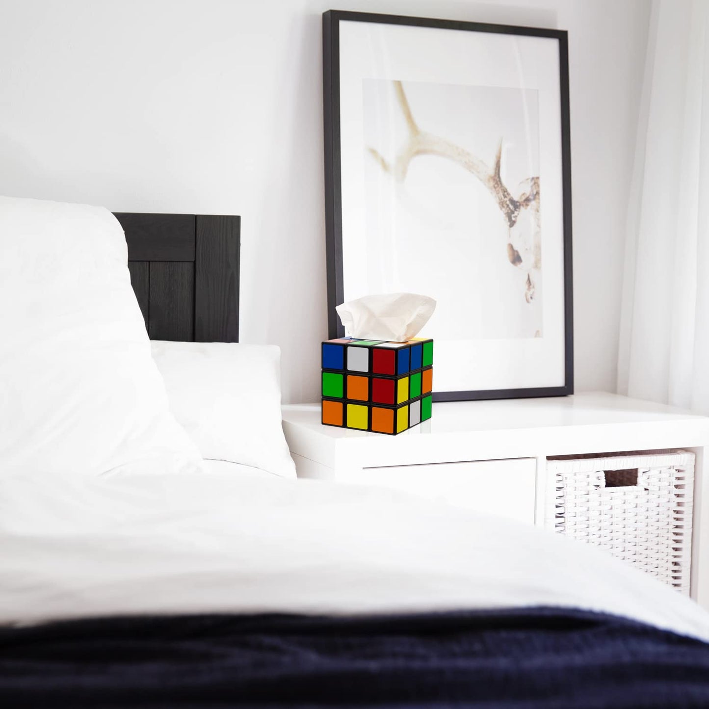 getDigital Plastic Magic Cube Tissue Box Cover, Holder for Square Tissue Boxes with Magnetic Lock, Multi Color