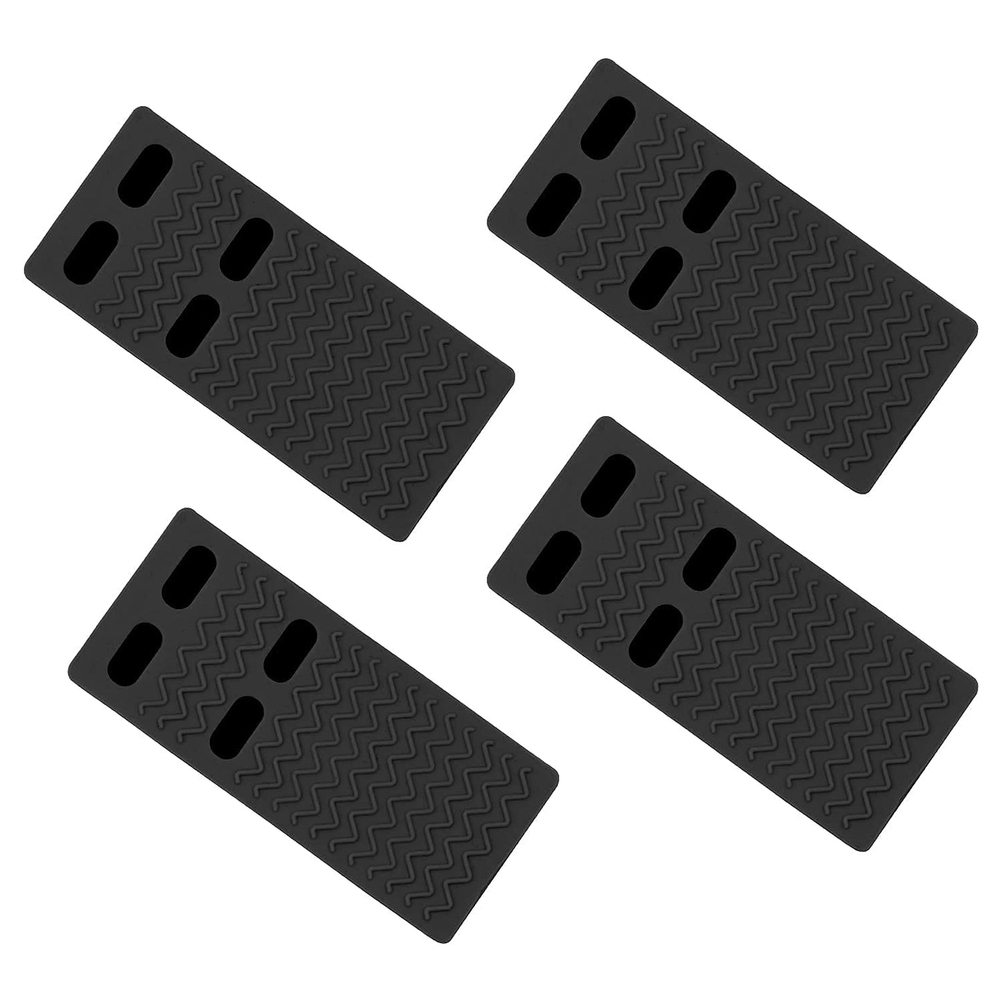 Door Stop Rubber Wedge Thin Door Stoppers for Bottom of Door Silica Gel Flexible Non Scratching Door Holder - Smart Stackable Slip-Resistant Design -Black