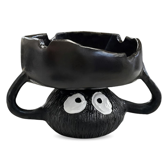 Funny Ashtrays, Resin Cartoon Soot Sprite Holders for Tealight Candle/Crystal/Jewelry/Keys for Home Decor, Unique Gag Gifts for White Elephant/Housewarming//Father's Day/Halloween/Christmas, Black