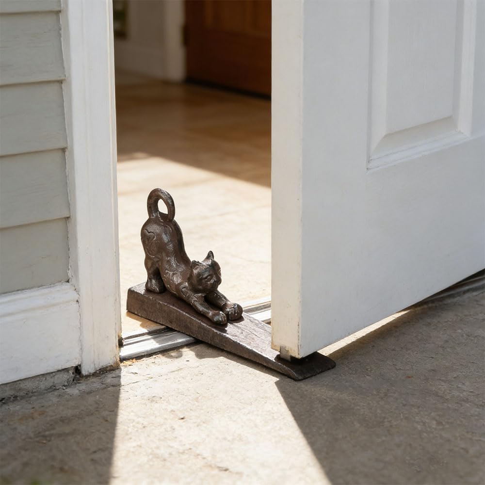 YukaBa Home Locomotion Stretching Cat Door Stopper, Black (Cat A-1 Pack)