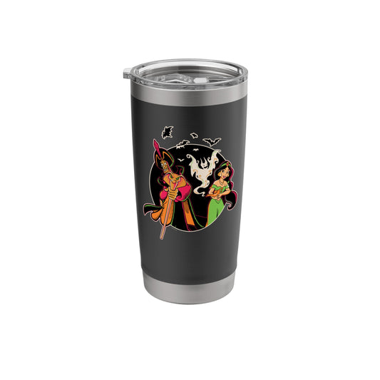 Disney Princess Jasmine and Jafar Aladdin Halloween Bats Stainless Steel Insulated Tumbler