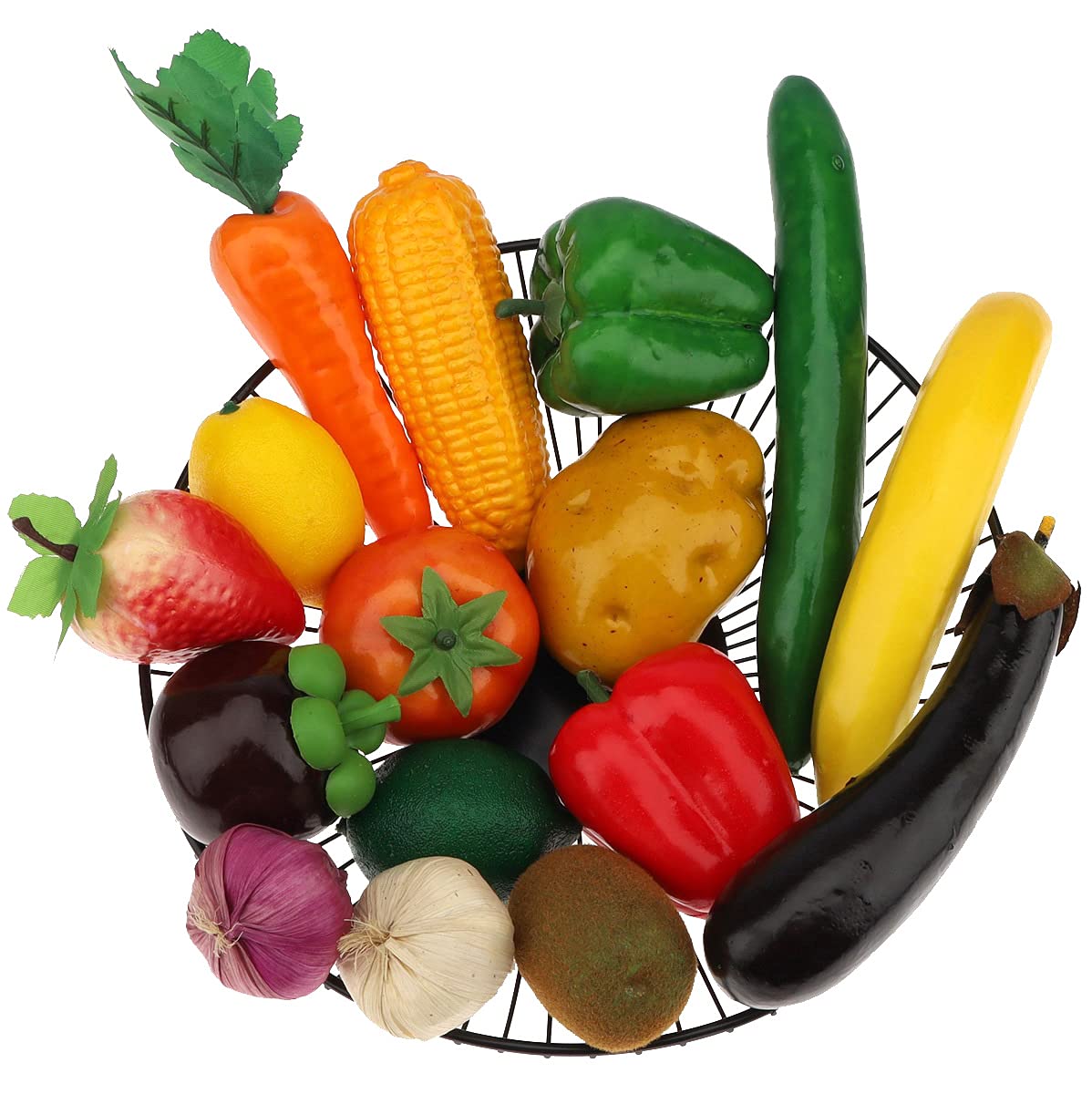 Meiwlong 16 Pcs Fake Vegetables,Realistic Artificial Vegetable & Fruits