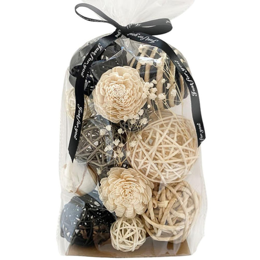 Qingbei Rina Black Decorative Balls for Bowls, Assorted Wicker Rattan Balls Decorative, Bowl Vase Filler Balls, Decorative Orbs Woven Spheres for Centerpiece, Wedding Table Home Decor