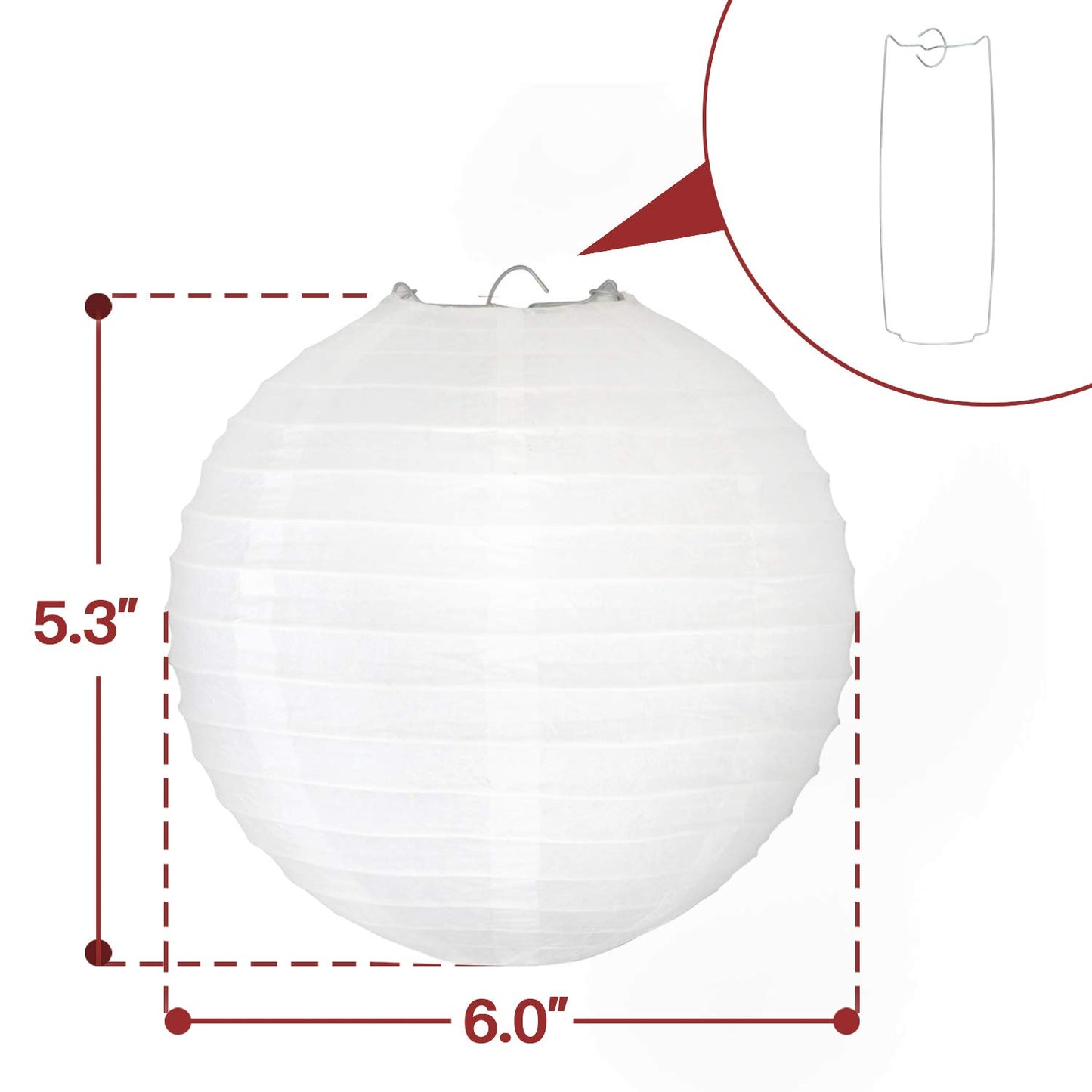 Novelty Place 6 inch White Paper Lanterns (Pack of 10) - Great Chinese/Japanese Home, Party & Wedding Decorations