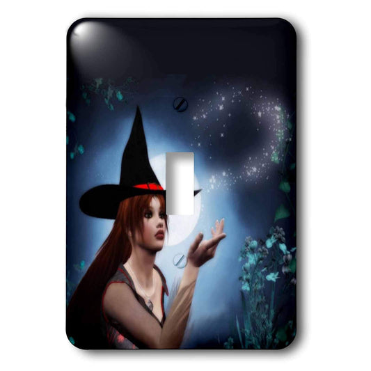 3dRose LLC lsp_28904_1 Magic Witch with Full Moon Single Toggle Switch