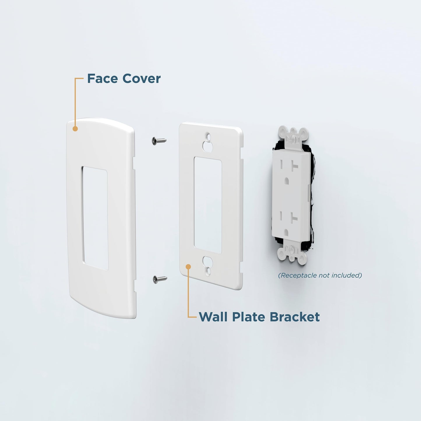 Franklin Brass Soft Modern Single Duplex Outlet Cover - 1-Gang - Single Duplex Wall Plate for Electrical Outlet - Screwless Concealed Mount - Durable Materials - W42466K-FB-CP - Matte Black - 3 Pack