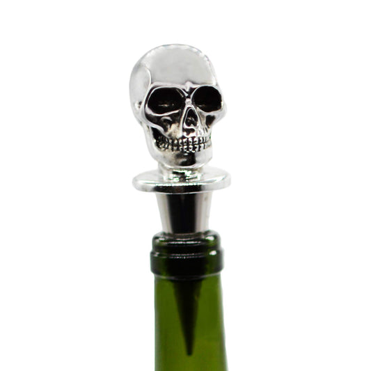Silver Skull Bottle Wine Stoppers，Perfect Skull Theme Souvenirs Gifts for Men, Women