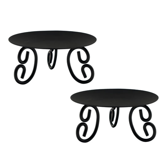 Hosley Set of 2 Pillar or LED Candle Holder 5 inch Diameter Gift for Farmhouse Weddings or can be Used for Aromatherapy and Spa O5