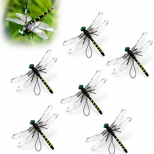 BLMRME 3D Artificial Dragonfly Bug Repellent, Lifelike Dragon Fly Clips for Bugs Repellent, Durable Outdoor Garden Decor, Realistic Fly Deterrent for Patio Yard Plants