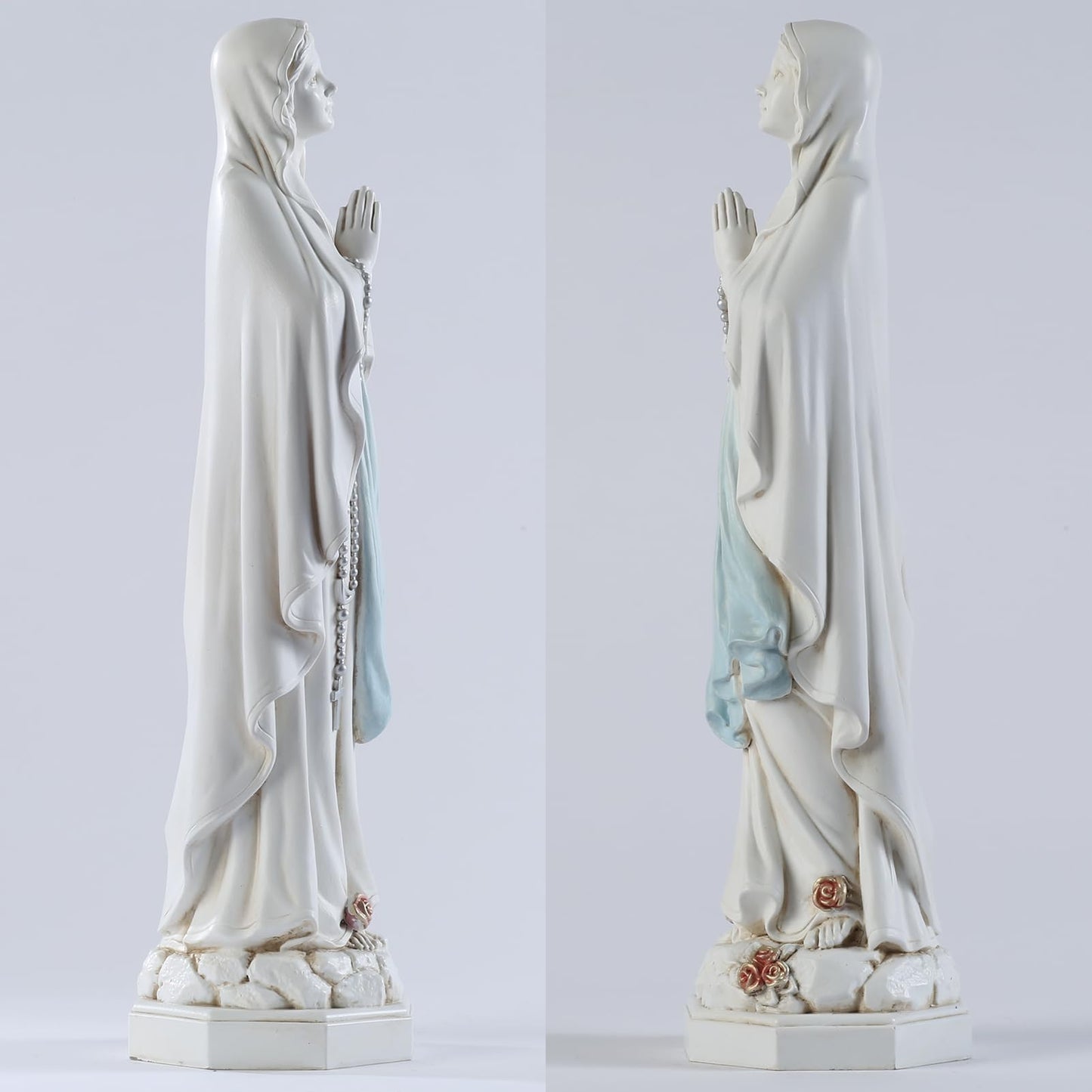 Grace4Joy Our Lady of Lourdes Statue, 12 Inches Mother Mary Statue Outdoor Garden Decor, Hand Painted Lourdes Virgin Mary Sculpture Catholic Gifts for Mom, Grandmother