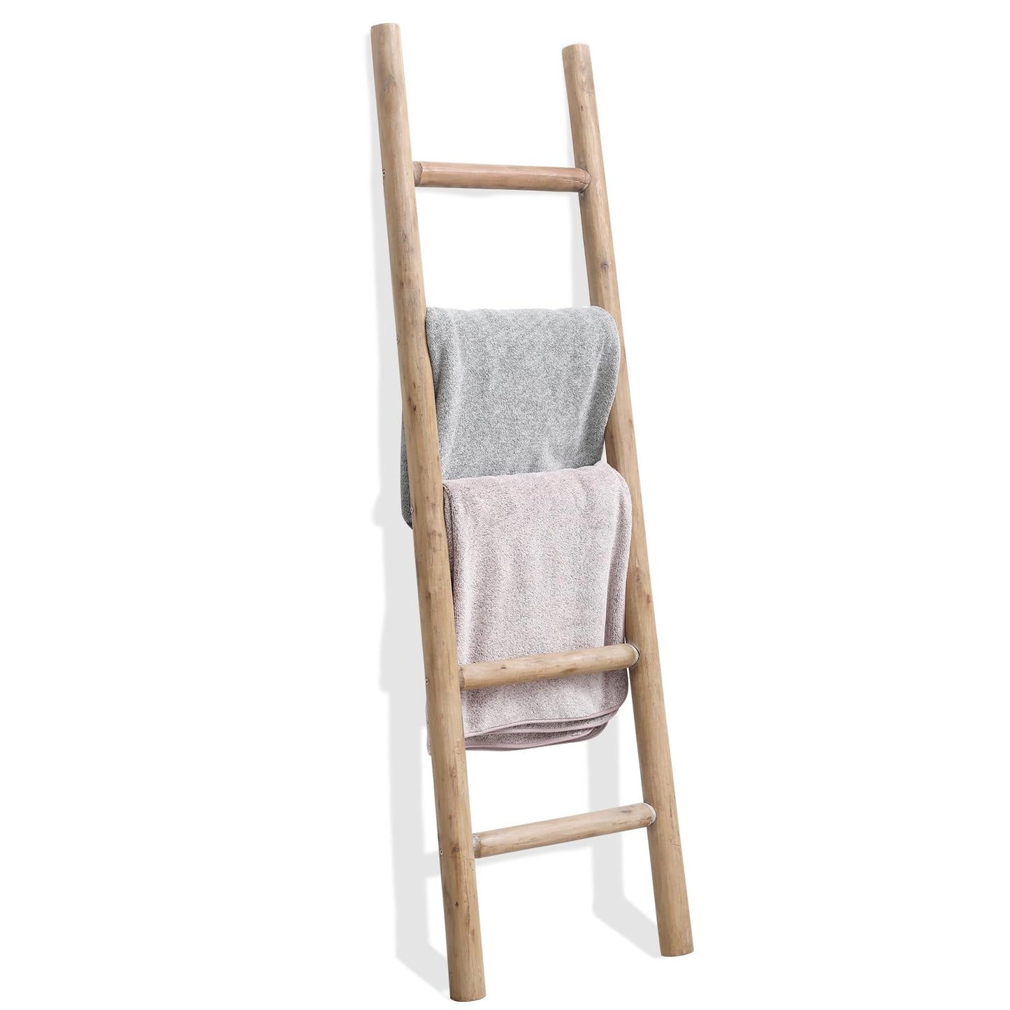 SwallowLiving Blanket Ladder, 57in Rustic Solid Wood Decor Rack