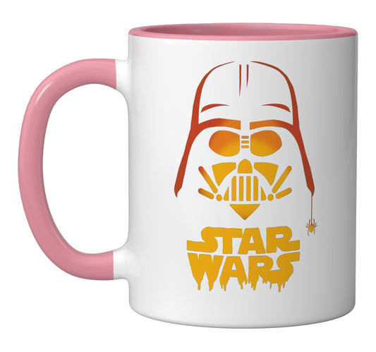 Star Wars Darth Vader Halloween Jack-O-Lantern Ceramic Mug, Pink/White