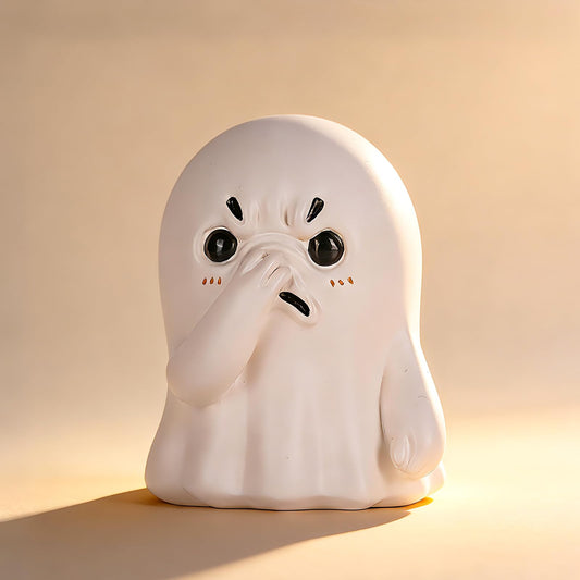 orenm Holding Nose Ghost Figurines - Cute Halloween Decor Indoor Resin Ghost Figurines,Funny Bathroom or Shelf Knick Knacks Statue,Home Bedroom Office Desk Decor Art,Gifts for Ghost Lovers