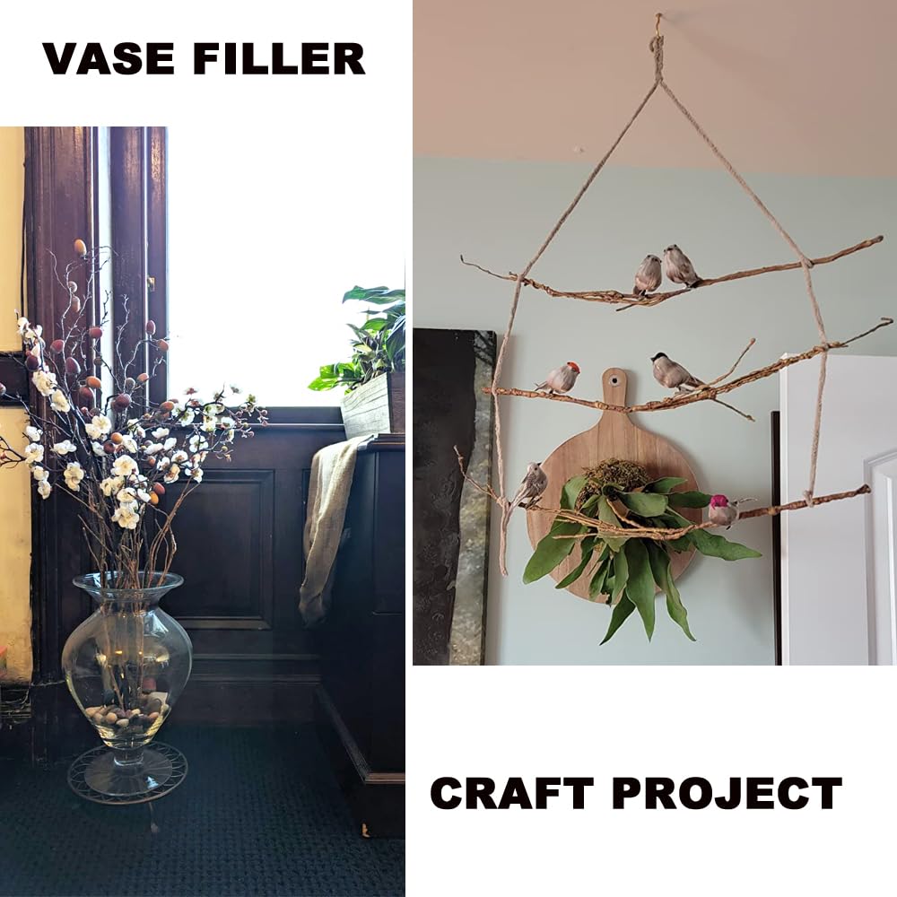 Bakoukiter 5PCS Artificial Lifelike Curly Willow Branches Decorative Dried Birch Twigs 25.9 Inch Fake Bendable Sticks Stems for Craft Vases Home Wedding Decor