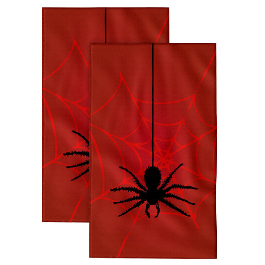ANTJOO Spider Web Hand Towels for Bathroom，Set of 2 Soft Absorbent Breathable Halloween Bath Hand Towel for Bathroom Kitchen Hotel Gym 28 x 14 in