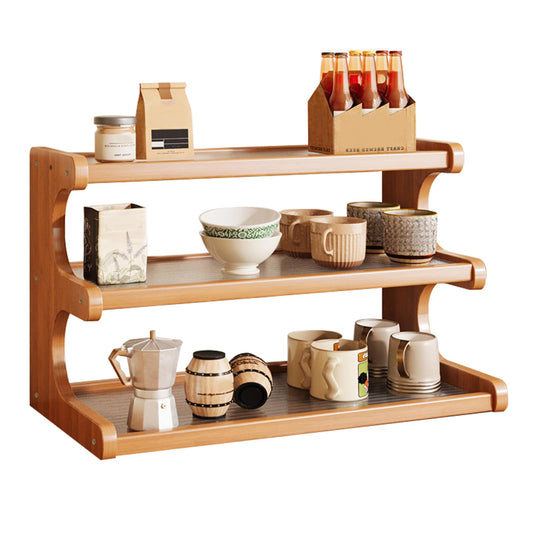 Wynfelo 3-Tier Wooden Mug Holder Countertop, Coffee Cup Holder Mug Display Coffee Mug Organizer Mug Rack for Coffee Station Organizer Mug Shelf for Cabinet for Kitchen, Home,Natural