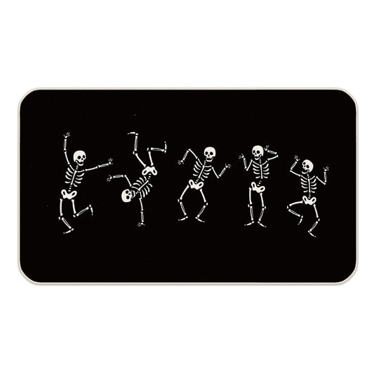 Farmhouse Halloween Funny Skeleton Gothic Skull Dancing 30 x 17 Inches Entryway Door mat,Front Door Entrance Outdoor Porch Home Decor,Halloween Skull Lover Fall Gifts