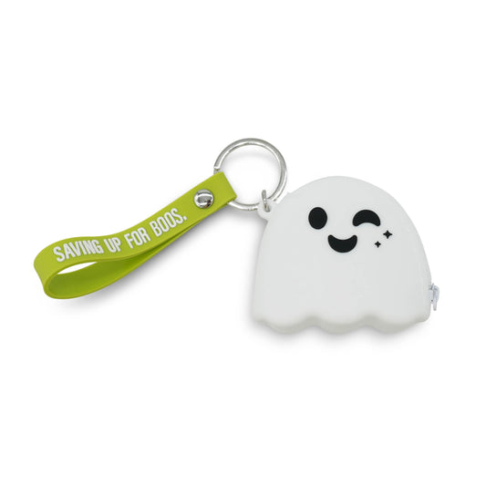 GOOFBALLS Novelty Silicone Coin Purse – Cute Mini Change Holder for Coins, Cash & Small Essentials – Soft Pocket Pouch for Kids, Teens & Adults – Keychain & Bag Accessory, Ghost