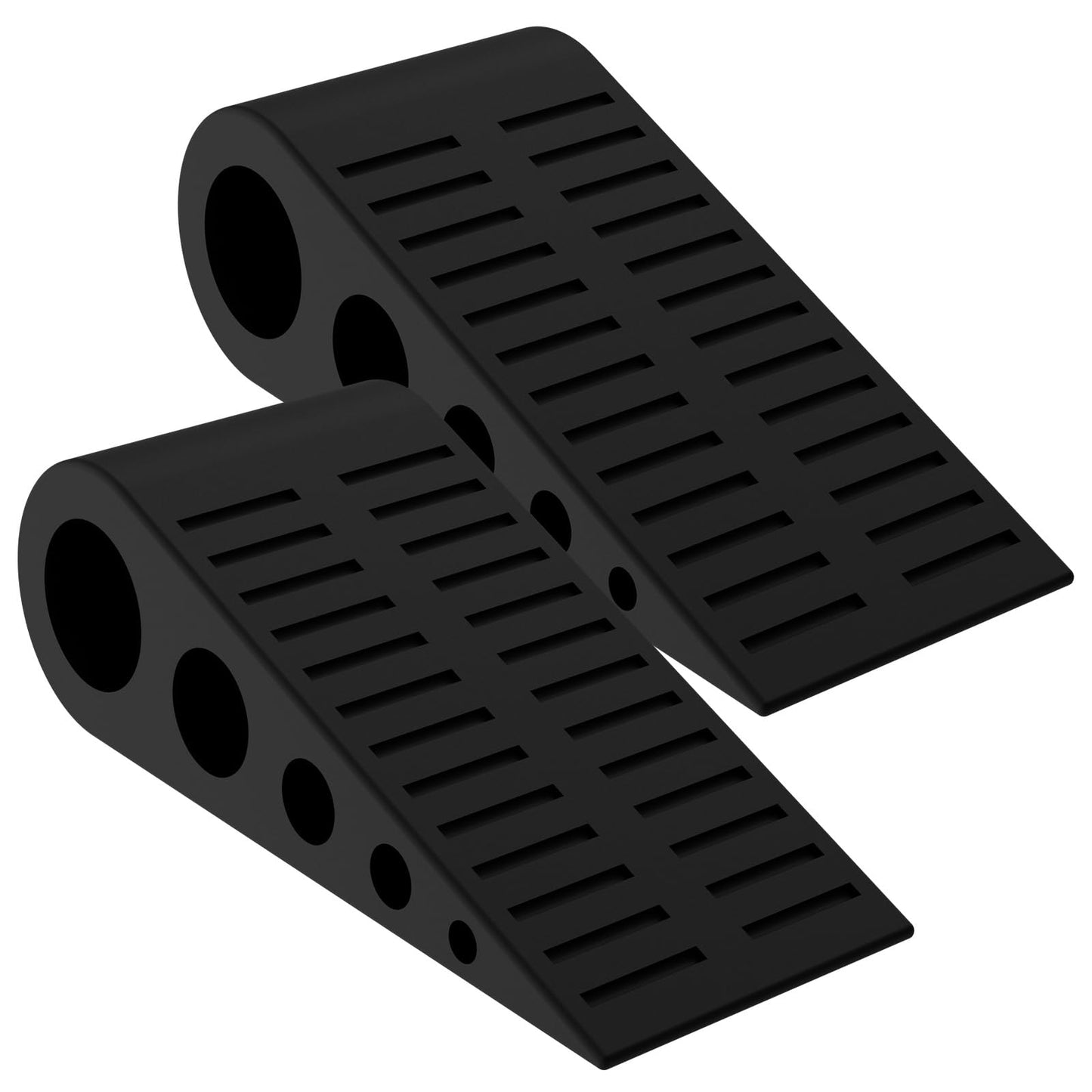 Optish 1.9 Inches Heavy Duty Door Stopper, 2 Pack Rubber Door Stop, Door Stoppers for Bottom of Door, Large Door Stopper Wedge for Home Office School (Black)