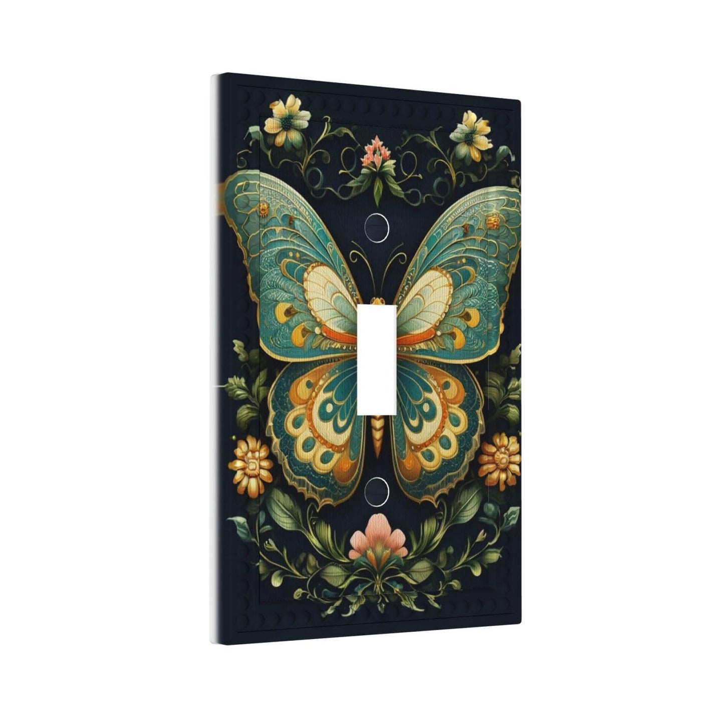 PPZCXWP Vintage Baroque Butterfly Gold Toggle Switch Plate Cover