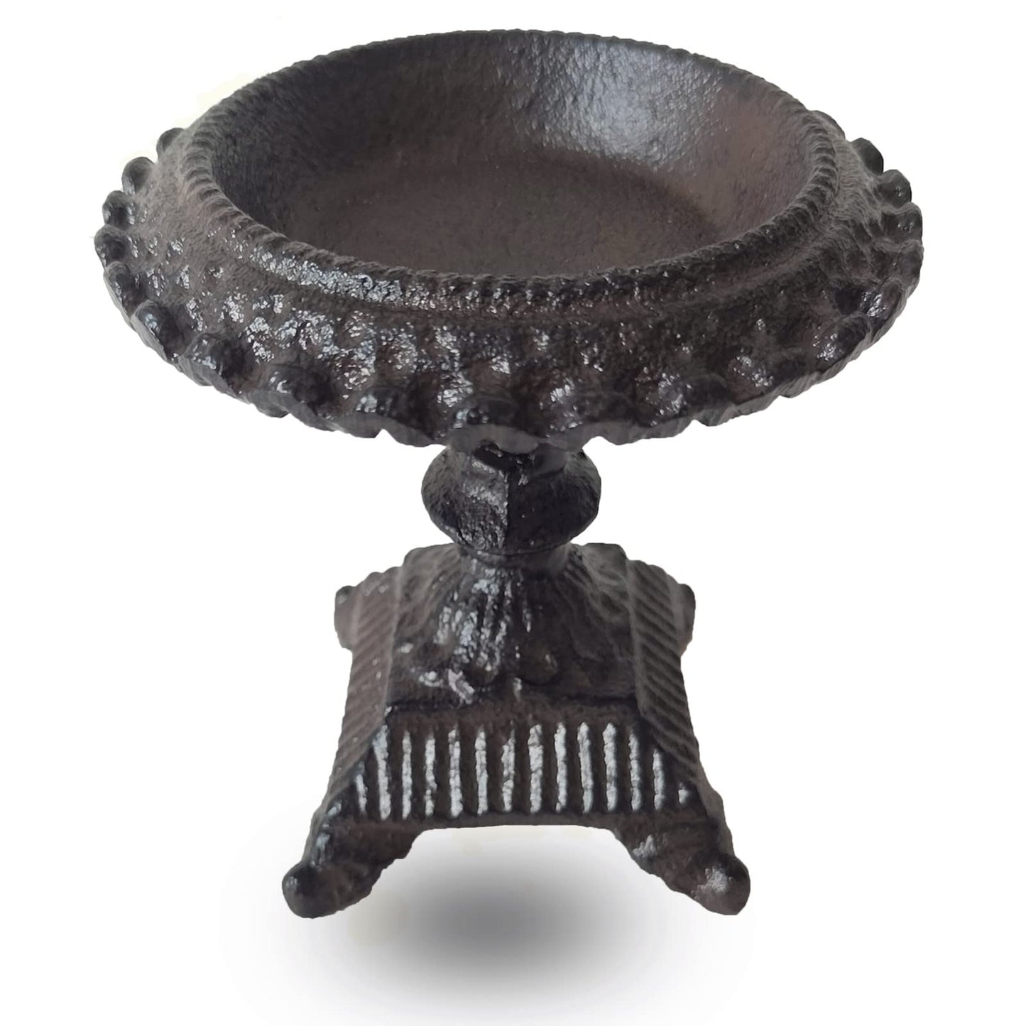 Heavy Duty Cast Iron Candle Holder, Retro Candlestick Holders, Handcrafted Metal Pillar Candle Stand for Dinner Home Garden Tabletop Decorative (B)
