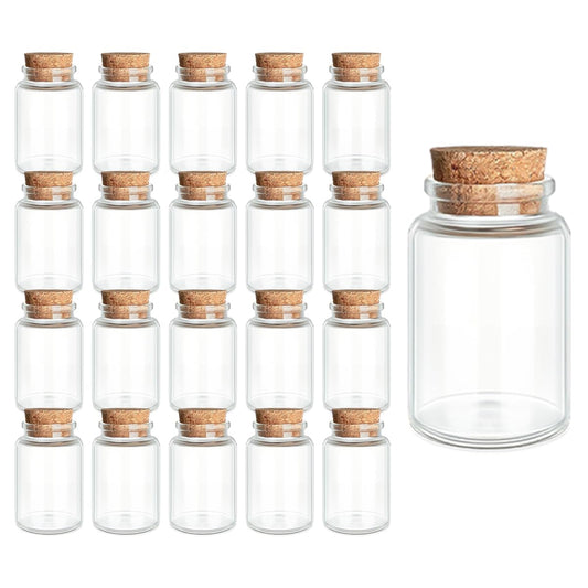 21-Pack 0.68 oz (20 ml) Glass Bottles with Cork Stoppers – for Spell Bottles, Spice Jars, DIY Party Favors, Travel Memories & Plant Propagation – Empty Recyclable Containers for Crafts, Kitchen,Décor