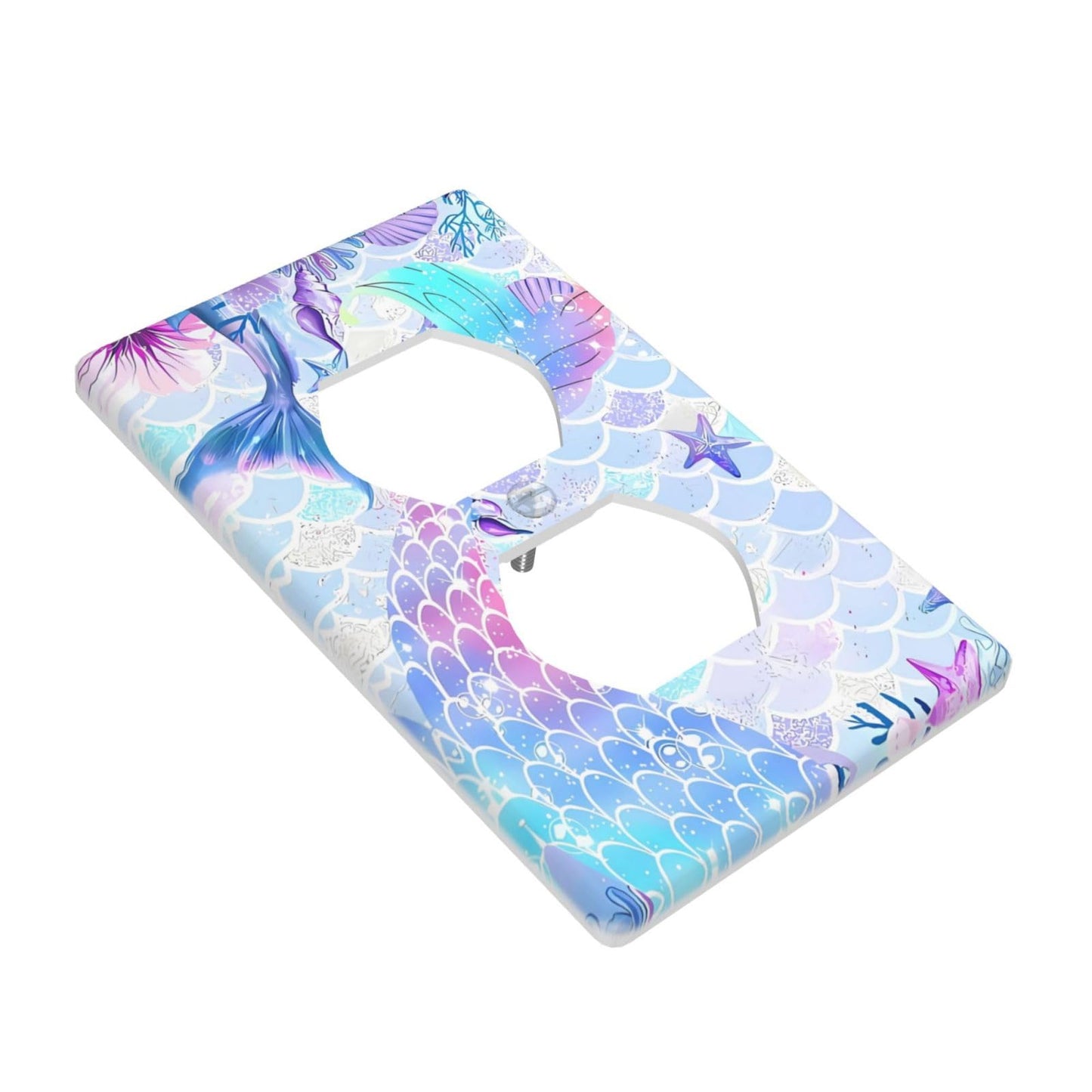 LWDZLHD Mermaid Girl Outlet Covers Light Switch Cover Plates Decorative Wall Plate Electrical Switchpalte Faceplate for Kid Bedroom Home Bathroom Decor 4.5" x 2.76"