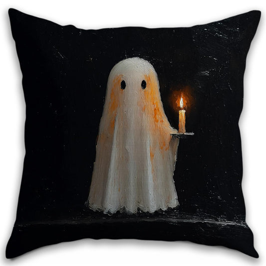 RBAFAO Vintage Print Throw Pillow Cover 18x18inch - Cute Ghost Decor Pillowcase | Indoor Outdoor Cushion Case for Sofa Couch Bed Living Room Bedroom Home (Black)