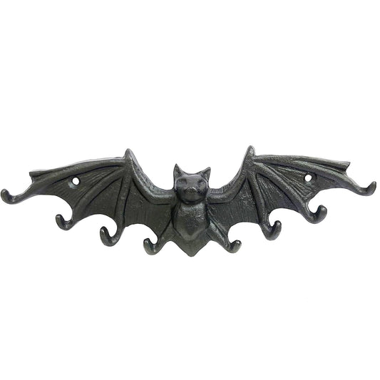Womeet Coat Hooks Wall Mounted, Rustic Bat Key Hook Holder, Heavy Duty Decorative Black Wall Hooks for Mudroom, Towels, Hat Rack, Purse Hooks, Cast Iron Decorative ‎Antique Black Hooks