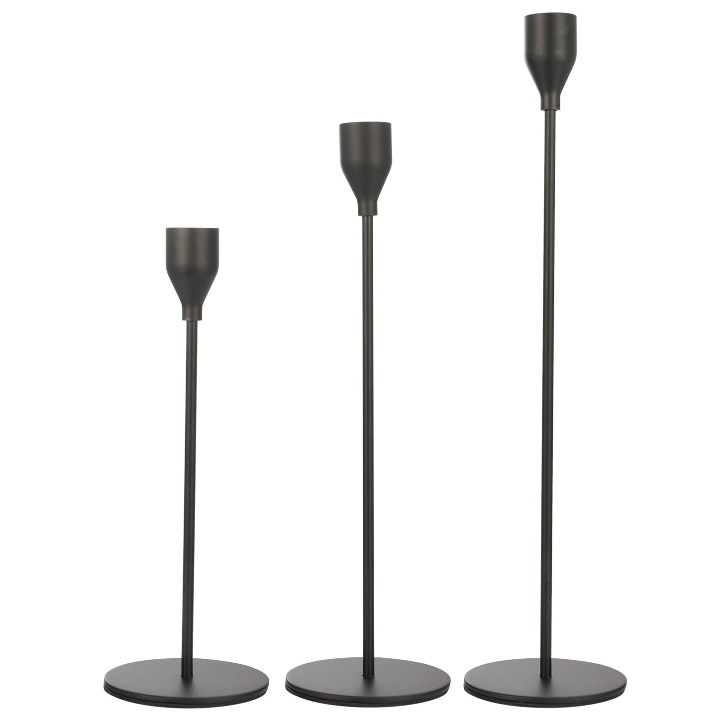 Anndason Set of 6 Black Taper Candle Holders Decorative Candlestick Holder for Home Decor, Wedding, Dinning, Party, Anniversary (Black)