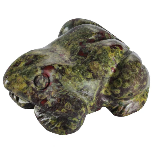 Bosfante 2" Dragon Blood Stone Frog Statue for Vitality & Strength,Frog Figurine for Transformation,Fertility & Abundance,Frog Decor for Homes & Offices