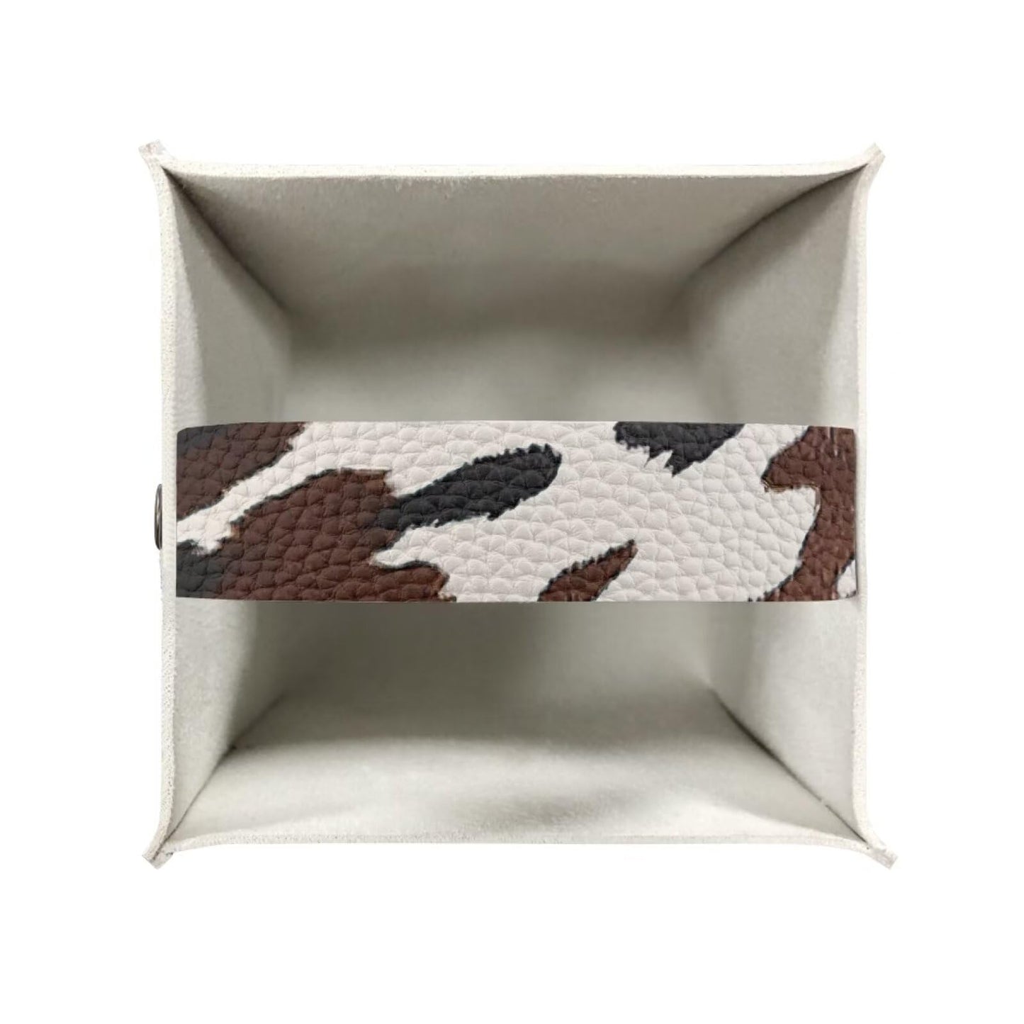 Eheartsgir Brown Cow Print Tissue Box Cover Square Anti-Stains Waterproof Tissue Box Holder Napkin Holder with Bottom Strap for Car Bathroom Bedroom Night Stands Decor