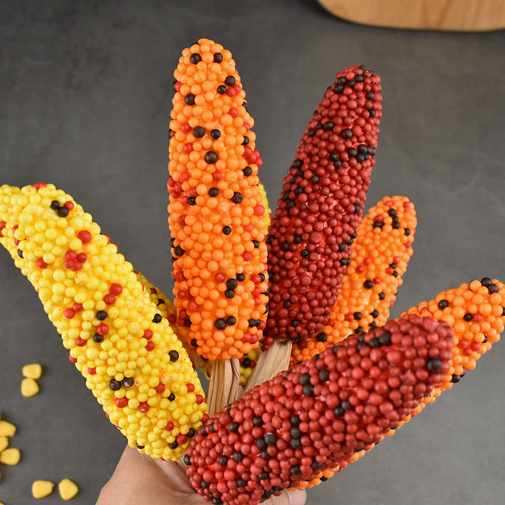 XZJMY 6 Pcs Artificial Corn,Thanksgiving Fake Corn,Simulation Foam Corn Set,Faux Corn Modle for Photoshoot,Kitchen,Party Home Decor