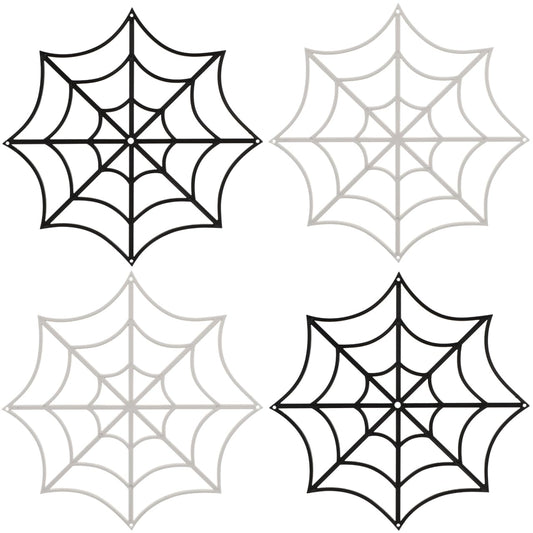 BESTOYARD 12Pcs Halloween Spider Webs Decorations, 8-Inches Fake Cobwebs, Plastic Props for Haunted House, Outdoor Wall, Yard, Porch