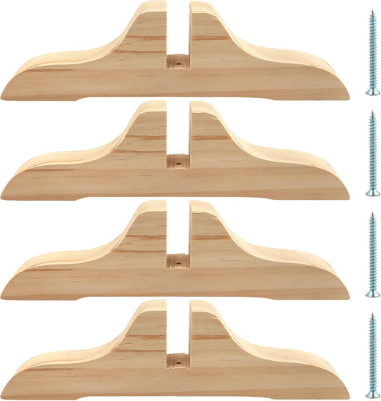 4pcs Folding Room Divider Stand,Wooden Room Divider Stand with Screws,Folding Privacy Screen Holder, Room Screen Holder Feet Partition for Hotel Home Office (Wood)