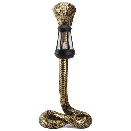 Solar Lantern Outdoor Snake Figurines 19.29‘’ for Garden Decoration,Yard Art Lawn Ornaments ,Porch Patio Balcony Home House - Housewarming Gifts for Birthday,Father's Day,Halloween (Large size-bronze)