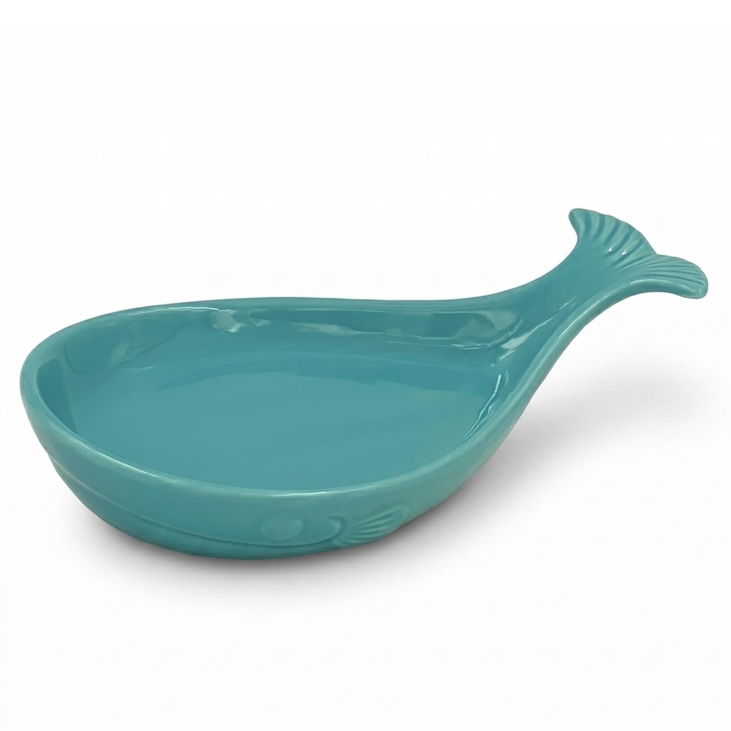 Ceramic Whale Spoon Rest for Stove Top, Spoon Holder for Kitchen Countertop, Cooking Kitchen Spoon Rest Utensil Rest Spatula Rest - Unique Kitchen Decor (Aqua Blue)