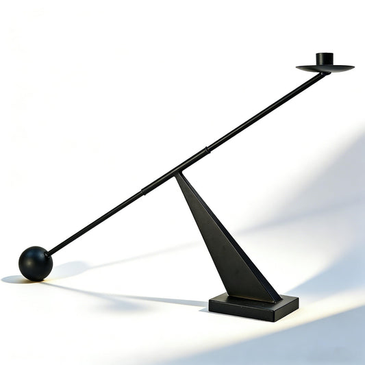 Mocott Candle Holder,Black Wabi Sabi Taper Candlestick,Vintage Home Decor
