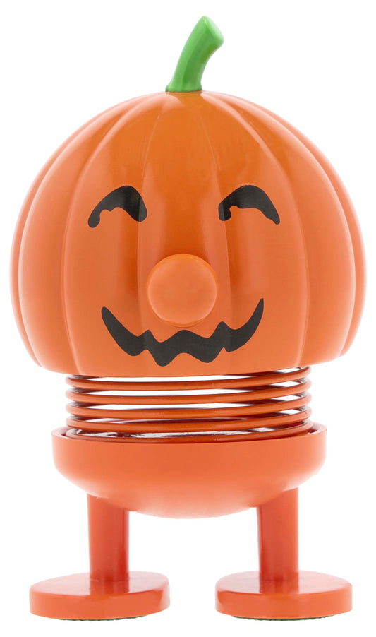 Hoptimist Pumpkin Bumble - Danish Design Home Decor Ornament - Plastic Figurine with a metal spring, Small - Creates Cheerful Movement - (Orange)